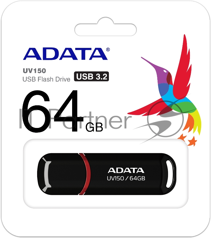 Носитель информации A-DATA Flash Drive 64GB UV150 AUV150-64G-RBK {USB3.0, Black}
