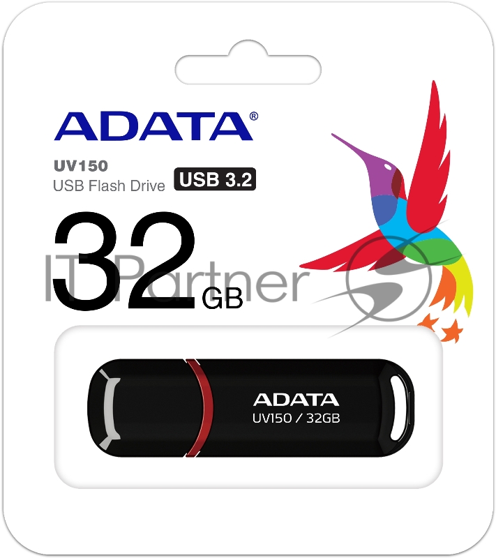 Носитель информации A-DATA Flash Drive 32Gb UV150 AUV150-32G-RBK {USB3.0, Black}