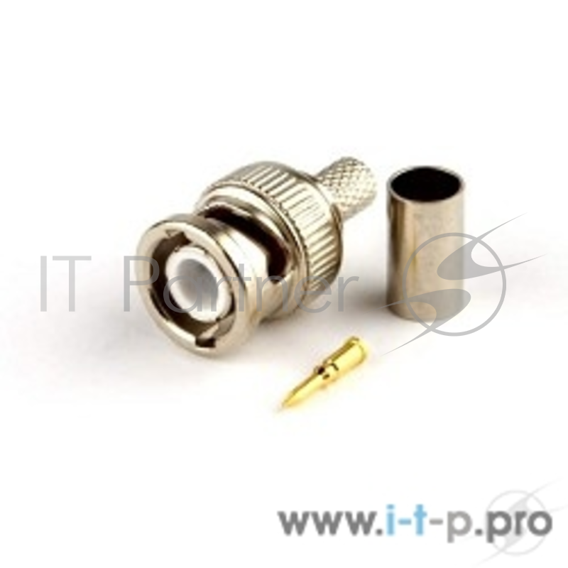 Монтажное оборудование Hyperline CON-BNC-M-RG59-CR Разъем BNC для кабеля RG-59, обжимной
