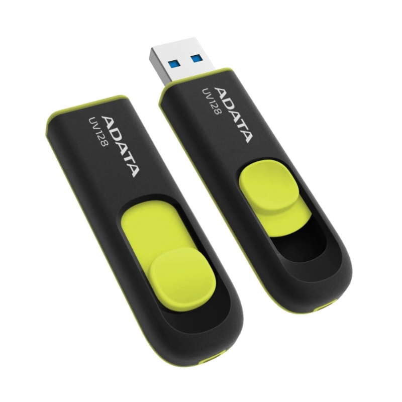 Носитель информации A-DATA Flash Drive 16Gb UV128 AUV128-16G-RBY {USB3.0, Black-Yellow}