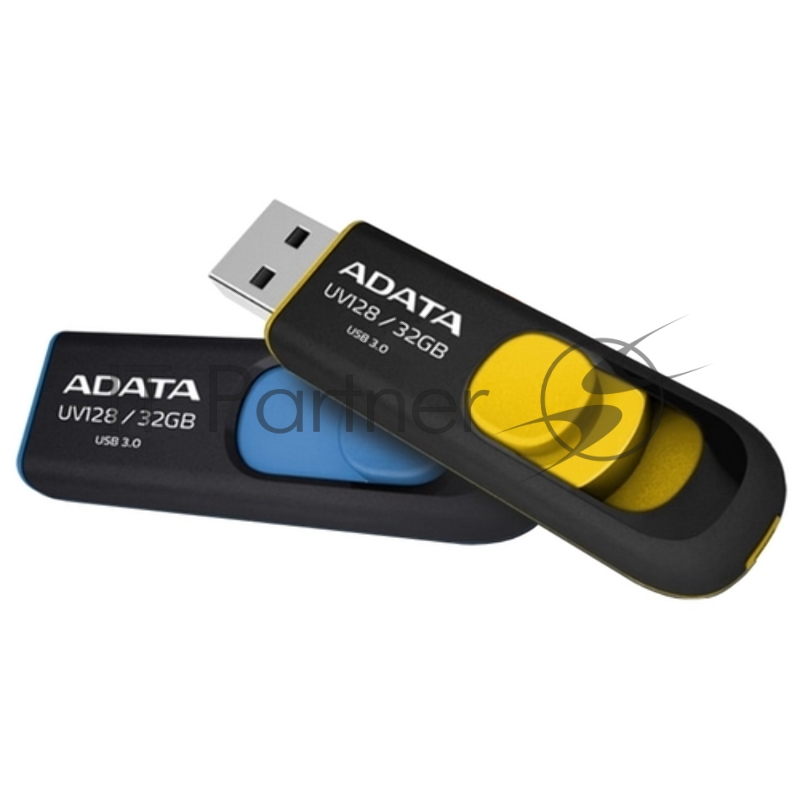Носитель информации A-DATA Flash Drive 32Gb UV128 AUV128-32G-RBY {USB3.0, Black-Yellow}