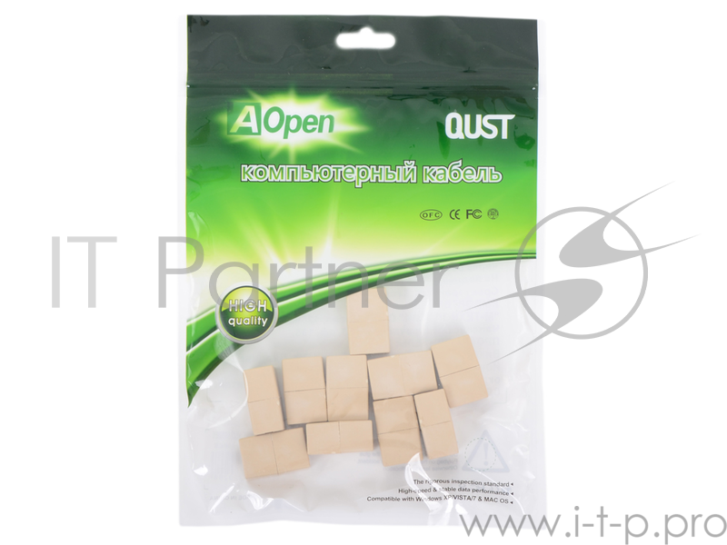 Модули RJ-45 - RJ-45 проходной, кат. 5e, Aopen <ACT251>, 10шт в пакете