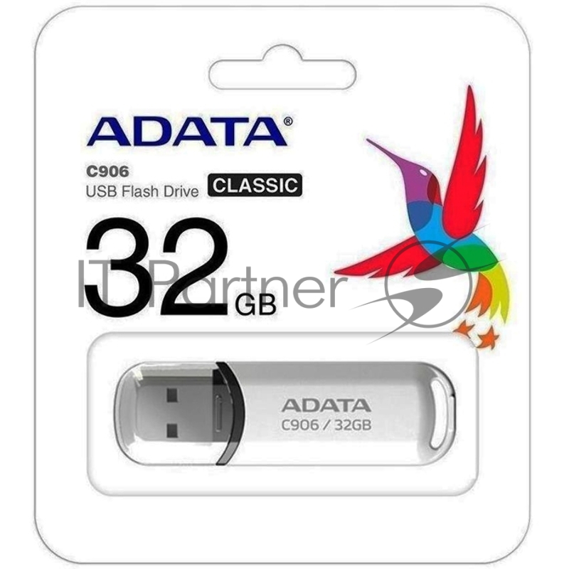 Носитель информации A-DATA Flash Drive 32Gb C906 AC906-32G-RWH {USB2.0, White}
