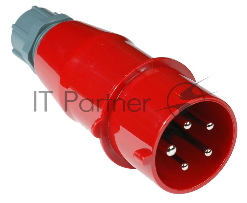 Вилка Lanmaster LAN-IEC-309-32A3P/M трехфазная папа 32A 380V разборная красная