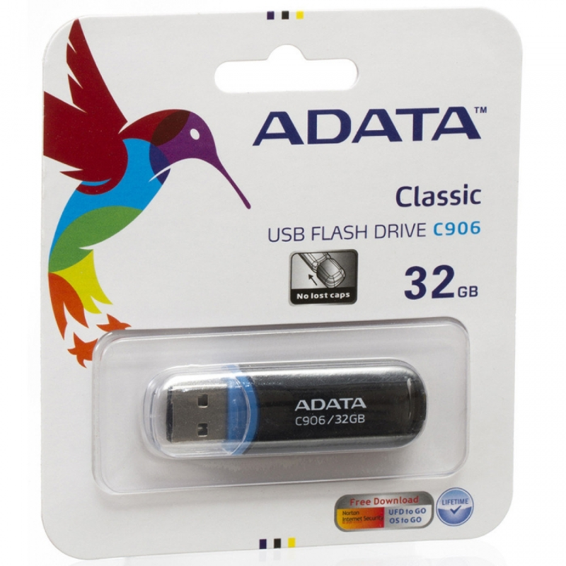 Носитель информации A-DATA Flash Drive 32Gb C906 AC906-32G-RBK {USB2.0, Black}
