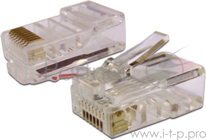 Коннектор RJ45 UTP 8P8C, универсальный, со вставкой, cat.5e, 100 шт.