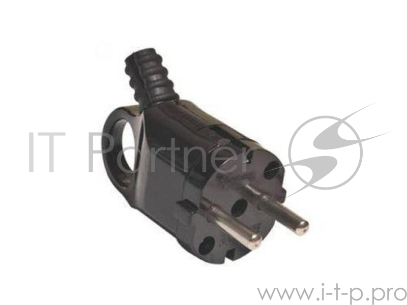 Вилка TDM SQ1806-0006 угловая с ушком с/з черная 16А 250В