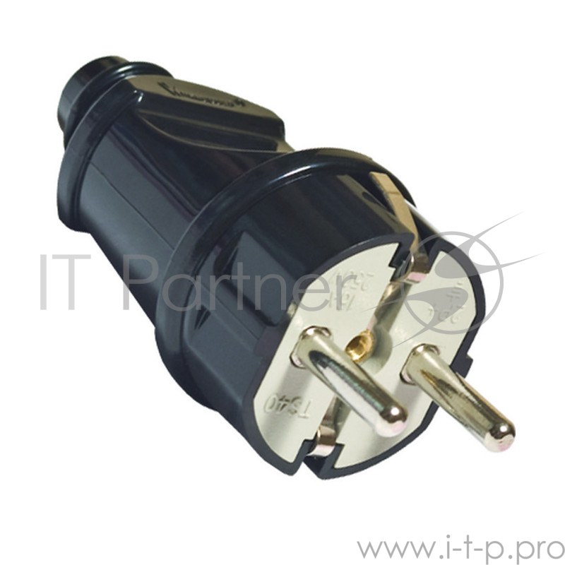 Вилка TDM SQ1806-0004 прямая с/з черная 16А 250В