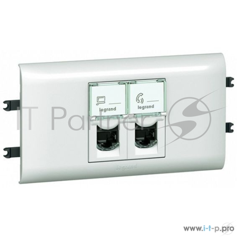 Аксессуары Legrand 78673 РОЗЕТКА 2 X RJ 45 - ПРОГРАММА MOSAIC - С РАМКОЙ И СУППОРТОМ ДЛЯ DLP С КРЫШКОЙ 65 ММ - КАТЕГОРИЯ 5Е FTP - БЕЛЫЙ