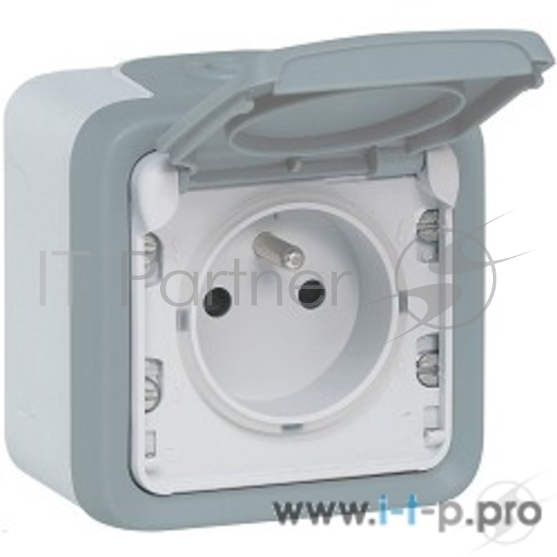 Электроустановочные изделия Legrand Legrand 69733 Розетка Plexo с заземлением с винтовыми клеммами IP55 (цвет серый)