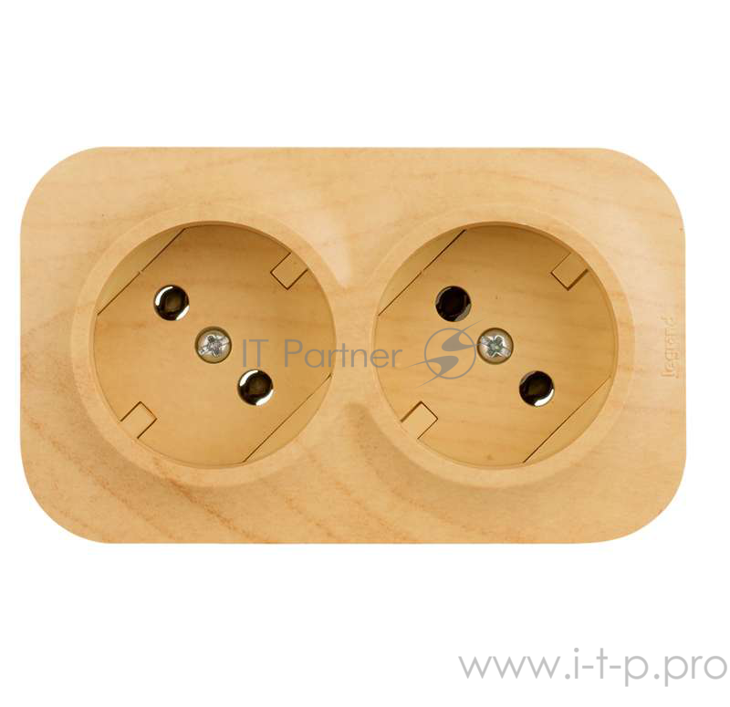 Электроустановочные изделия Legrand Legrand 782272 Розетка двойная без заземления без шторок (Дерево)
