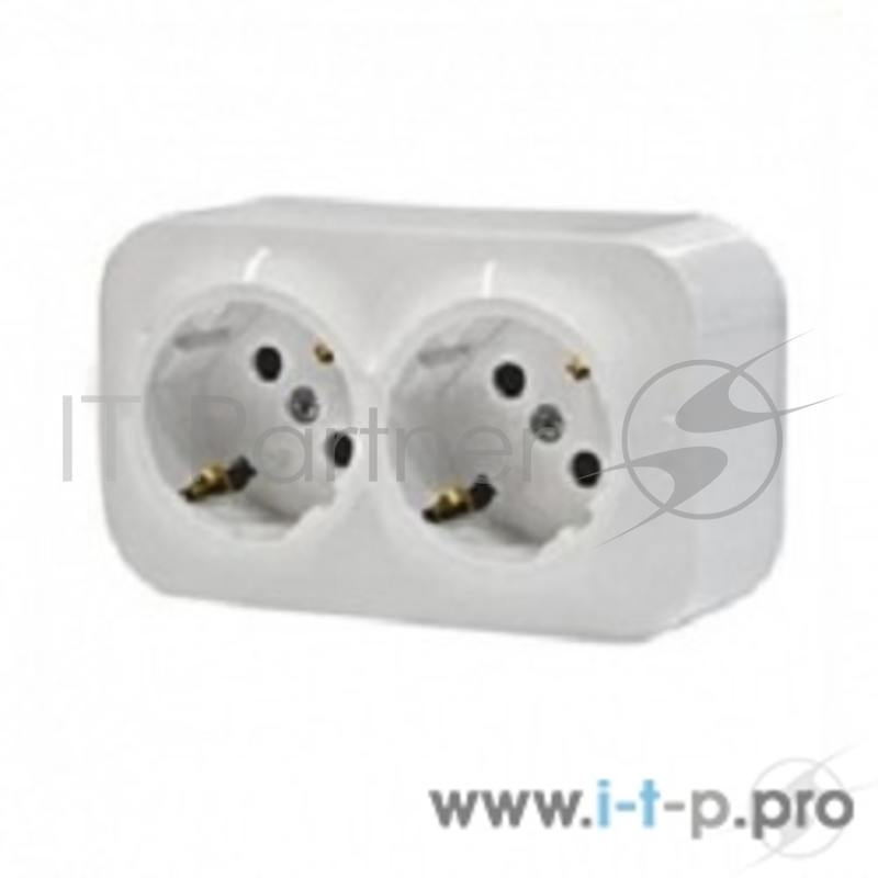 Электроустановочные изделия Legrand Legrand 782213 Розетка двойная с заземлением без шторок (Белая)