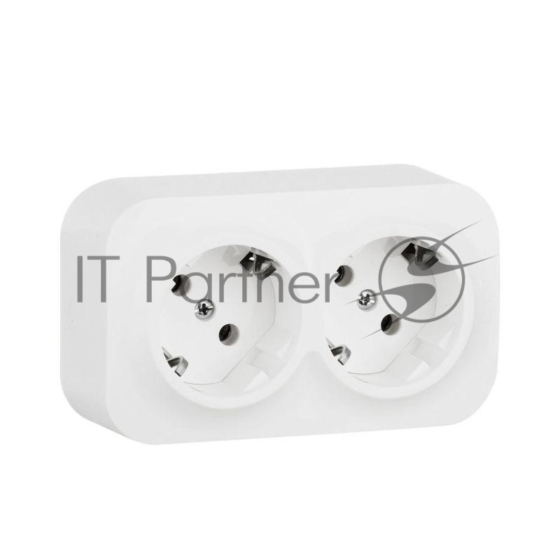 Электроустановочные изделия Legrand Legrand 782223 Розетка двойная с заземлением и защитными шторками (Белая)