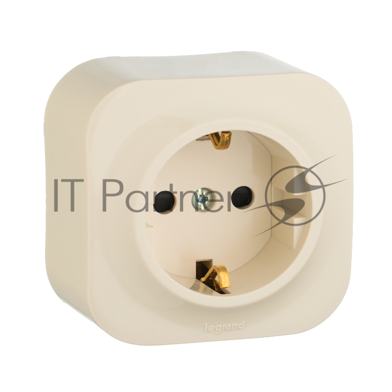 Электроустановочные изделия Legrand Legrand 782250 Розетка с заземлением с защитными шторками (Слоновая кость)