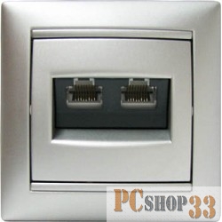 Электроустановочные изделия Legrand Legrand 770231 Розетка RJ45 Valena 2 выхода Кат.5e UTP (алюминий)