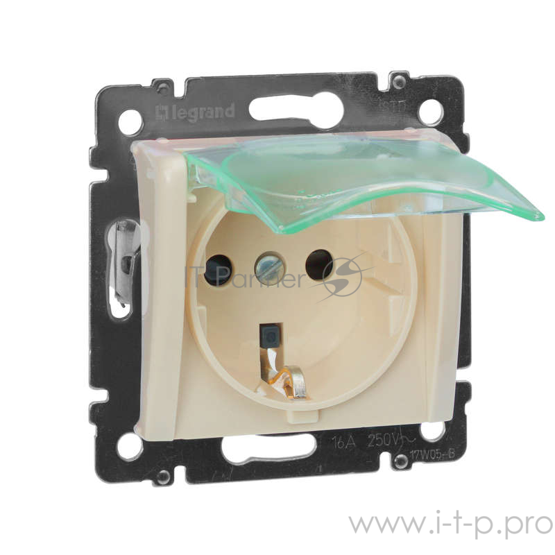 Электроустановочные изделия Legrand Legrand 774120 Розетка Valena влагозащищенная IP44 с заземлением с крышкой и защитными шторками (слоновая кость)