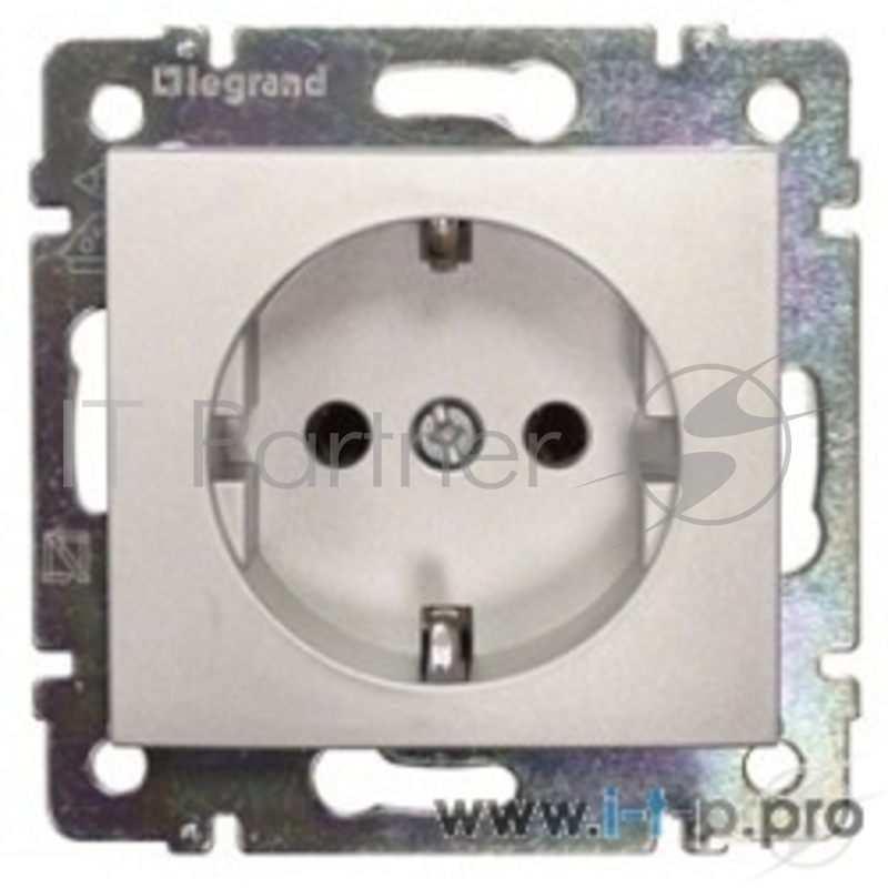 Электроустановочные изделия Legrand Legrand 770121 Розетка электрическая Valena с заземлением и шторками (алюминий)