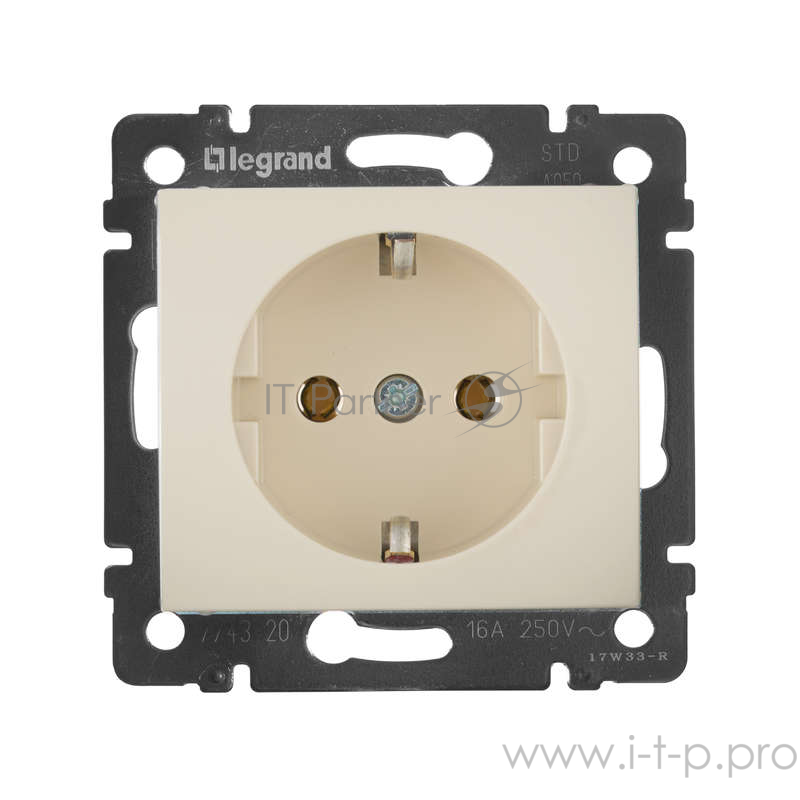 Электроустановочные изделия Legrand Legrand 774320 Розетка электрическая Valena с заземлением 2К+З/сл.кость (слоновая кость)