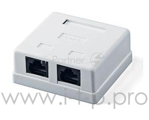 Монтажное оборудование Розетка GEMBIRD NA214 RJ-45 кат.5e внешняя 2 порта, 110&Krone