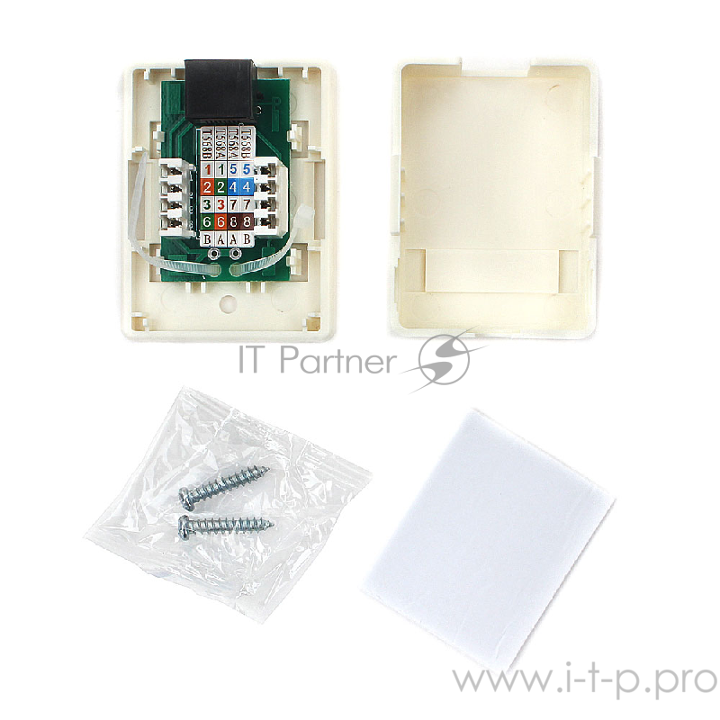 Монтажное оборудование Gembird Розетка GEMBIRD NA212 RJ-45 кат.5e внешняя 1 порт, 110&Krone