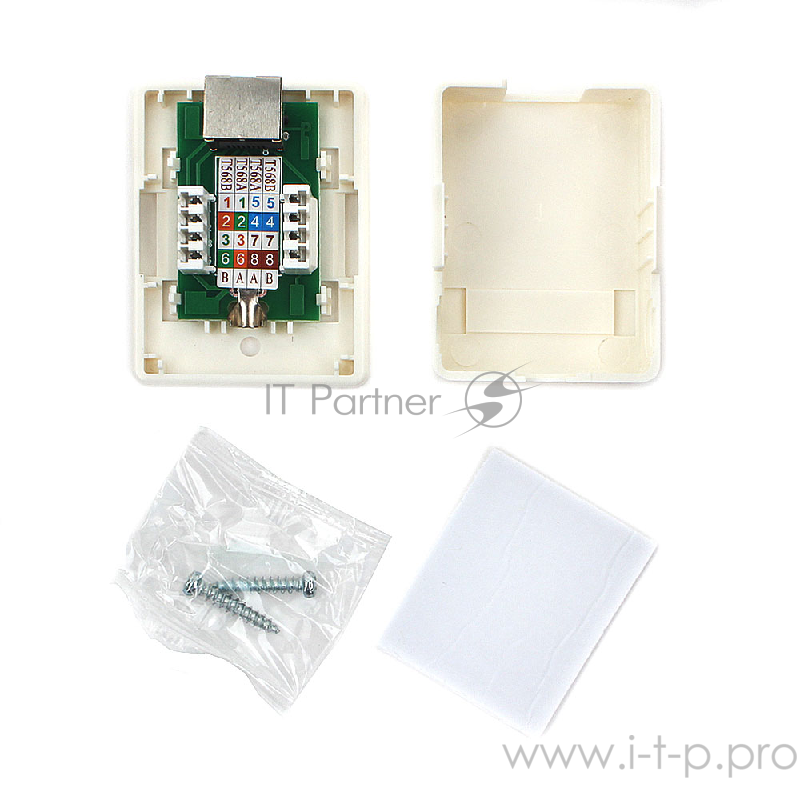 Монтажное оборудование Gembird Розетка GEMBIRD NAS212 RJ-45 кат.STP 5e внешняя экранированная 1 порт, 110&Krone