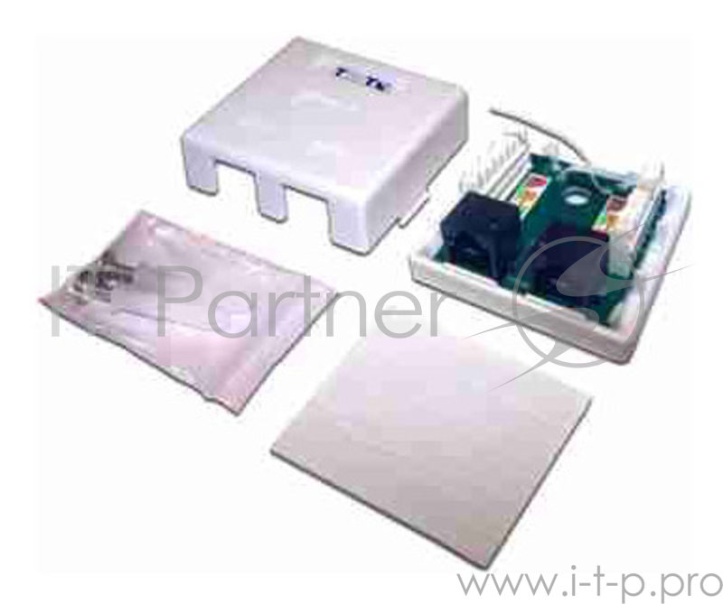 Розетка TWT (TWT-SM2-4512-WH) настенная 1 порт RJ-45 категории 5е и 1 порт RJ-12. UTP. белая