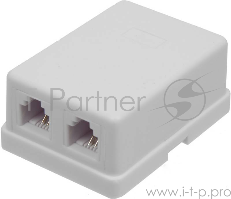 Розетка TWT (TWT-SS2-1212-WH) Телефонная настенная 2 порта 6P4C. винтовая