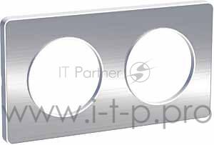 Рамка 2поста полиров алюм ODACE Рамка 2поста полиров алюм ODACE