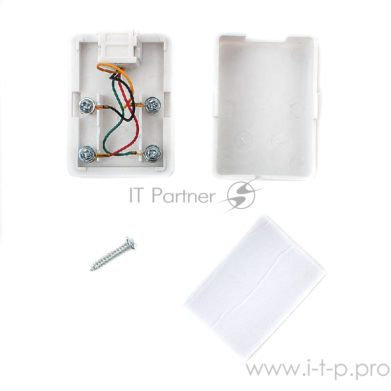 Розетка телефонная TA-101 RJ-11 (6P4C) внешняя 1 порт, белая