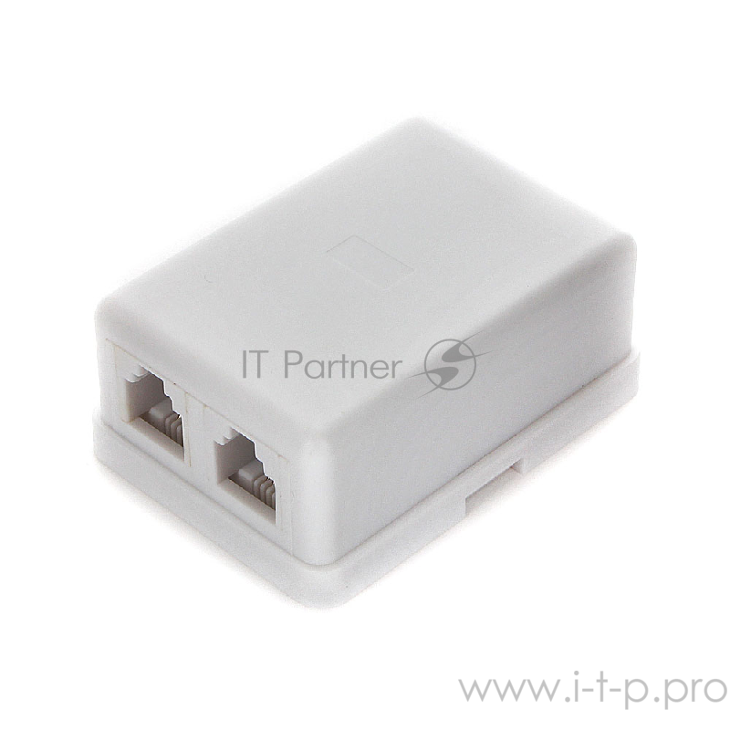 Розетка телефонная TA-102 RJ-11 (6P4C) внешняя 2 порта, белая