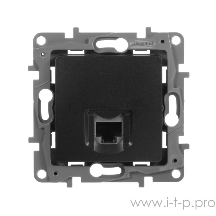 Информационная розетка RJ 45, категория 5e, UTP, Etika, антрацит Информационная розетка RJ 45, категория 5e, UTP, Etika, антрацит