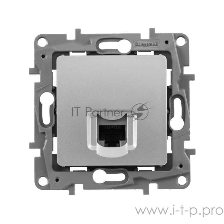 Информационная розетка RJ 45, категория 5e, UTP, Etika, алюминий Информационная розетка RJ 45, категория 5e, UTP, Etika, алюминий