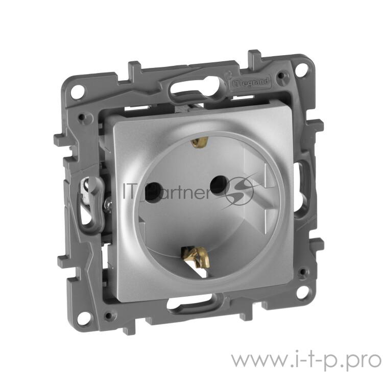 Розетка 2К+З, немецкий стандарт, винтовые зажимы, 16А, 250В~, Etika, алюминий Розетка 2К+З, немецкий стандарт, винтовые зажимы, 16А, 250В~, Etika, алюминий