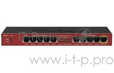 Сетевое оборудование MikroTik RB2011iL-IN RouterBOARD 2011iL Маршрутизатор 5UTP 10/100Mbps + 5UTP 10/100/1000Mbps