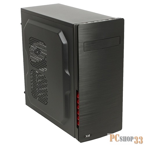 Корпус 3Cott 3C-ATX-J138, Black, ATX, блок питания 450 Вт, выходы USB 2.0x2, Audio+Mic, материал шасси класса A, SPCC толщиной 0.5mm