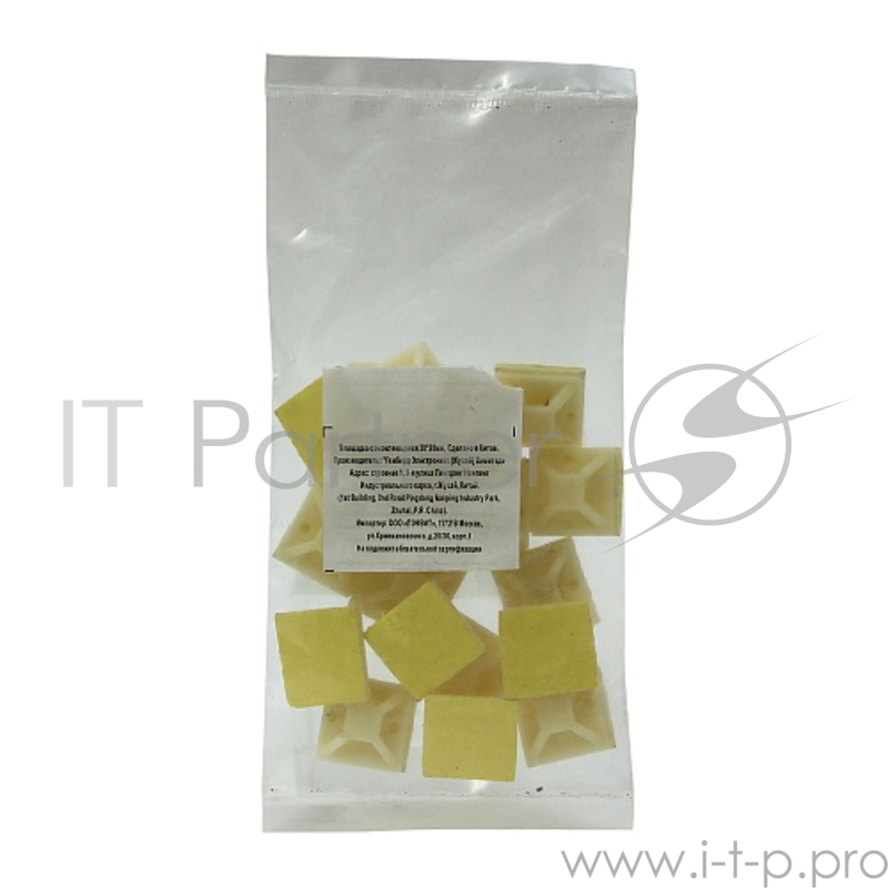 Аксессуар Площадка самоклеящаяся SAP-30 под хомуты 30*30мм, белая (20 шт.)