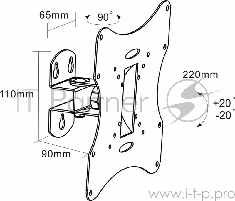 Кронштейн ARM Media LCD-201 для LCD/LED ТВ 10