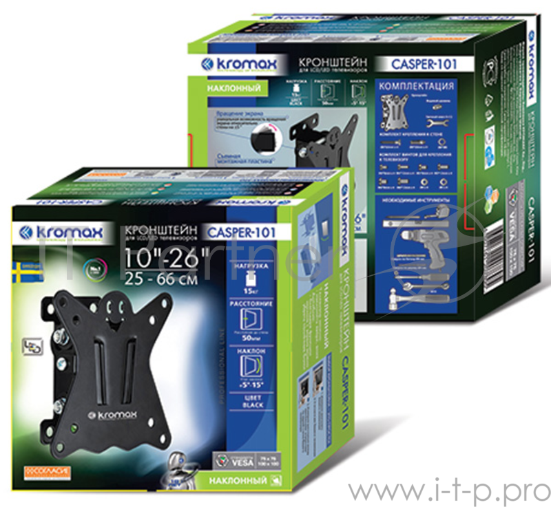 Кронштейн Kromax CASPER-101 black, для LED/LCD ТВ 10