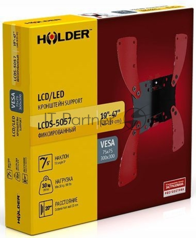 Кронштейн Holder Кронштейн Holder/ 19-32 макс 300*300 наклон 10? поворот 0?от стены: 37мм
