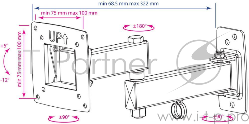 Крепеж Kromax OPTIMA-104 black {Кронштейн для LED/LCD телевизоров 10