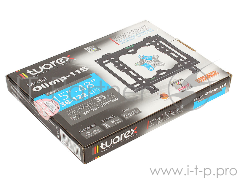 Кронштейн Tuarex OLIMP-115 black, настенный для TV 15