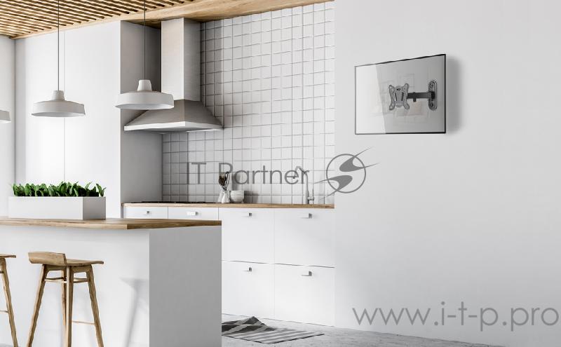 Кронштейн ONKRON Кронштейн ONKRON/ 17-27'' макс 100*100 мм, 1 колено, наклон -+ 8?, поворот: 180°, от стены 65-208 мм, макс вес 25кг, черный