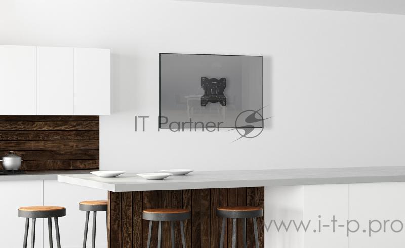 Кронштейн ONKRON Кронштейн ONKRON/ 17-42'' макс 200*200 мм, наклон -+ 8?, поворот: 45°, от стены 85 мм, макс вес 35кг, черный