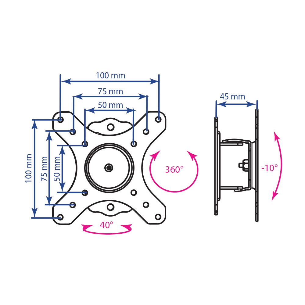 Кронштейн Kromax Galactic 1 black