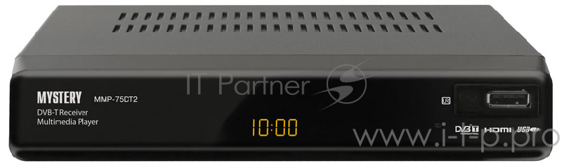 Цифровой ТВ-тюнер Mystery MMР-75DT2 (черный, разъемы: HDMI,USB,DVB-T/ T2)