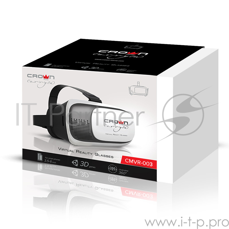 Очки виртуальной реальности Crown для смартфона CMVR-003 (Для смартфонов диагональю 3.5 - 6, регулировка линз под каждый глаз, угол обзора в 92-98°)