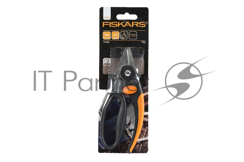 Ножницы универсальные Fiskars P45 черный/оранжевый (111450)