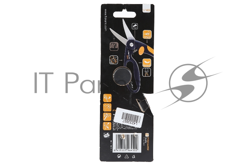 Ножницы универсальные Fiskars P45 черный/оранжевый (111450)