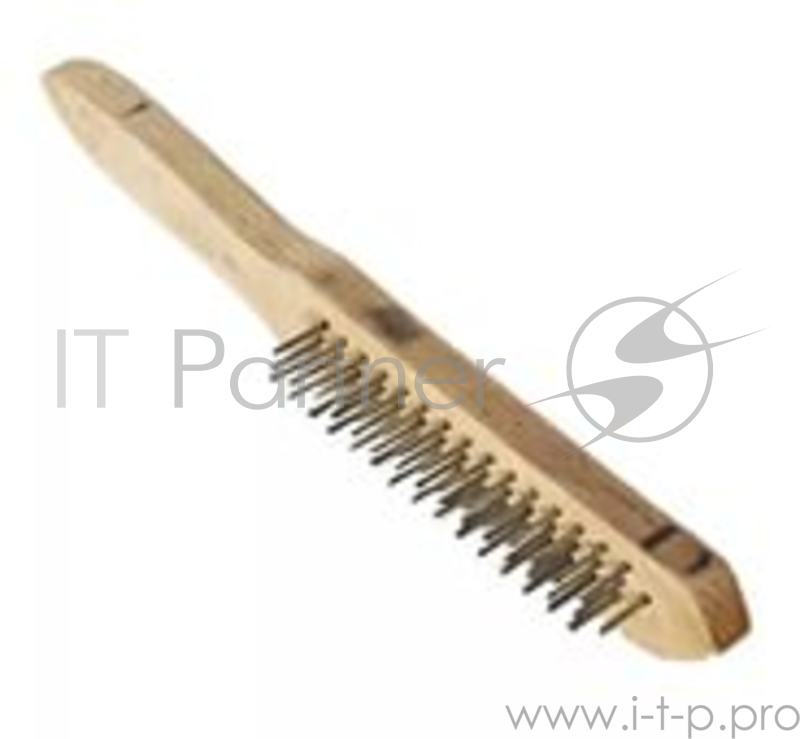 Щётка SANTOOL 060101-003 3-рядная металлическая с деревянной ручкой