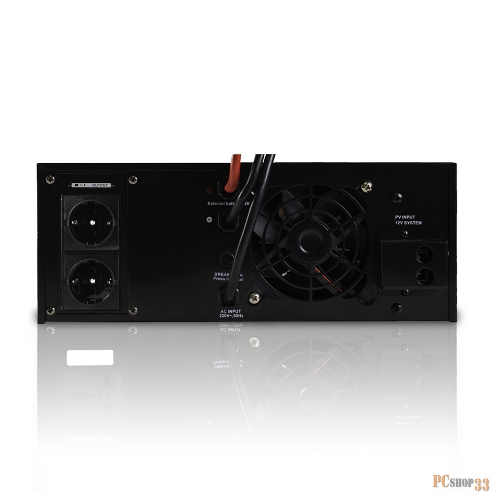 Инвертор SVC DI-1000-F-LCD. 1000ВА / 800Вт, 220В, 50Гц, 3 мс, чёрный, 290*255*120 мм